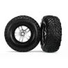 Traxxas - Tires & wheels, glued on SCT Satin hrome wheels TSM S1 compo, TRX-6892R (TRX-6892R)