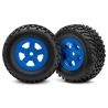 Traxxas - Tires and wheels, ass, glued (SCT blue wheels, SCT off-road (TRX-7674)