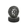 Fastrax Rock Block banden op zwarte 8-Spaaks velgen voor 1/8 buggy