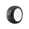 Fastrax Rock banden op witte velgen (0 offset) - 1/8 Truggy