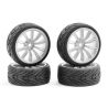 Fastrax 1/10 onroad banden op 20 spaaks velgen - Wit
