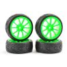 Fastrax 1/10 onroad banden op 10 spaaks velgen - Groen