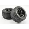 Fastrax Eagle MT banden op zwarte 6-spaaks velgen (0" offset) - 1/10 Truck