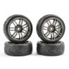 Fastrax 1/10 onroad banden op gun metal 14 spaaks velgen