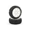 Fastrax Maze banden op witte 8-Spaaks velgen voor 1/8 buggy