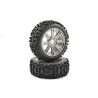Fastrax Rock Block banden op zwart/chrome 8-Spaaks velgen voor 1/8 buggy