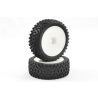 Fastrax Cuboid voorbanden op witte dish velgen voor 1/10 buggy