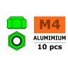 Zelfborgende zeskantmoer M4 "Groen", Aluminium (10st)