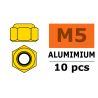 Zelfborgende zeskantmoer M5 "Goud", Aluminium (10st)