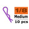 Body clips voor 1/8, paars, medium, 45 graden gebogen (10 stuks)