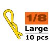 Body clips voor 1/8, goud, large, 45 graden gebogen (10 stuks)