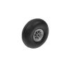 Vliegtuig wielen, Rubber met Nylon velg, 63mm, As Diameter 4mm (2 st)