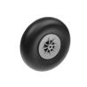 Vliegtuig wielen, Rubber met Nylon velg, 125mm, As Diameter 5mm (2 st)