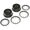 Losi - 1/5 Front/Rear 4.75 Wheel and Beadlock Set 24mm Hex Black (2): 5ive-T 2.0 (LOS45025)