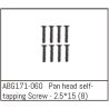 Absima - Pan Head Screw M2.5x15 (8) (ABG171-060)