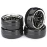 Absima drift banden op 9-Spaaks velgen Type B - Zwart/Chrome