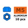 Zelfborgende zeskantmoer M5 "Blauw", Aluminium (10st)