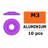 Aluminium Washer voor M3 Button Head Screws (BD: 15mm) - Paars - 10st