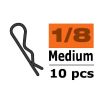 Body clips voor 1/8, rood, medium, 45 graden gebogen (10 stuks)