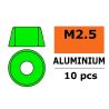 Aluminium Washer voor M2.5 Socket Head Screws (BD: 7mm) - Groen - 10st