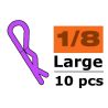 Body clips voor 1/8, paars, large, 45 graden gebogen (10 stuks)