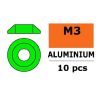 Aluminium Washer voor M3 Button Head Screws (BD: 10mm) - Groen - 10st