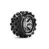 Louise MT-Mcross Banden Set - 2.8" Velgen Chrome - Hex 12mm (electro 2WD: RR)