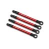Push rods, aluminum (red-anodized) (4) (assembled with rod ends) (1/16 E-Revo)