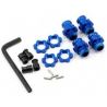 Traxxas - Wheel hubs, splined, 17mm, short (2), long (2)/wheel nuts, splined, 17mm (4) (blue-anodized)/ hub retainer M4x0.7 (4)/axle pin (4)/wrench, 5mm