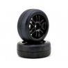 Tires and wheels, assembled, glued (Rally wheels, black , 1.9 Gymkhana slick tires) (2)