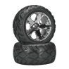 Tires & wheels, assembled, glued (all-star chrome wheels, anaconda tires, foam inserts) (nitro rear/ electric front) (1 left, 1 right)