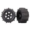 Tires & wheels, assembled, glued (black 3.8" wheels, paddle tires, foam inserts) (2) (TSM rated)