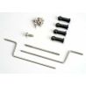 Outdrive connecting rod/nylon ball connector ends (4)/chrome ball connectors (4)/steering servo rods (2)/ steering servo horn with 2.6 x 8mm screw