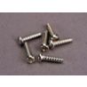 Screws, 2.6x10mm roundhead self-tapping (6)