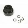 Clutch bell, (24-tooth)/ 5x8x0.5mm fiber washer (2)/ 5mm e-clip (requires #4611-ball bearings, 5x11x4mm (2))