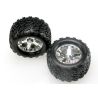 Tires & wheels, assembled, glued (2.8") (all-star chrome wheels, talon tires, foam inserts) (nitro stampede front) (2)