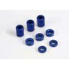 Blue-anodized, aluminum spacers (3x6x8mm) (3)/ (3x6x1.5mm) (2)/ 3x6x2.5mm) (4)