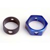 Brake adapter, hex aluminum (blue)