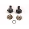 Diff gear set: 13-t output gear shafts (2)/ 13-t spider gears (2)/ spider shaft (1)/ 6x10x0.5mm teflon washer (1)