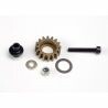 Idler gear, steel (16-tooth)/ idler gear shaft/ 3x8mm flat metal washer/ 8x12x0.5mm teflon washer/ 3x6mm flat metal washer/ 3mm nylon locknut 3x20mm cap hex machine screw