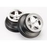 Wheels, sct satin chrome, beadlock style, dual profile (2.2" outer, 3.0" inner) (front)