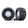 Traxxas - White X-Monster Wheels w/ Terra Groove Tires (2)