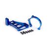 Traxxas - Motor mounts (front & rear) (blue-anodized 6061-T6 aluminum)/ 3x10mm CCS (with threadlock) (4)/ 4x12mm BCS (with threadlock) (2) (for use with #3483 motor) (TRX-10262-BLUE)