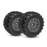 Traxxas -Tires & wheels, assembled (charcoal gray wheels, dual profile (2.1" outer, 2.6" inner), Sledgehammer tires, foam inserts)) (front) (2) (TRX-10771-GRAY)