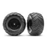 Traxxas - Tires & wheels, assembled, glued (black wheels), Terra Groove, (TRX-3663-BLK)