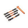 Traxxas Turnbuckles, aluminum (orange-anodized), camber links, front, 39mm (2), rear, 49mm (2) (assembled w/ rod ends & hollow balls)/wrench (TRX-3741T)