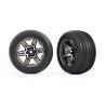 Traxxas - Tires & wheels Black/Chrome 2.8" RXT wheels / Alias tires (electric rear) (2) (TRX-3772R)
