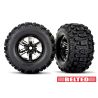 Traxxas - Tires & wheels, assembled, glued (X-Maxx black chrome wheels, Sledgehammer belted tires, dual profile (4.3' outer, 5.7' inner), foam inserts) (left & right) (TRX-7871X)