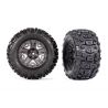 Traxxas - Tires & wheels, assembled, glued (black chrome wheels, belted Sledgehammer All-Terrain tires, dual profile (2.9' outer, 3.8' inner) (TRX-8979A)