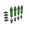 Traxxas - Shocks, GTM, 6061-T6 aluminum (green-anodized) (fully assembled w/o springs) (4) (TRX-9764-GRN)